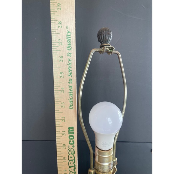 Vintage Antiqued Bronze Scroll Metal Table Lamp Base Tripod French Country Style - Picture 16 of 16